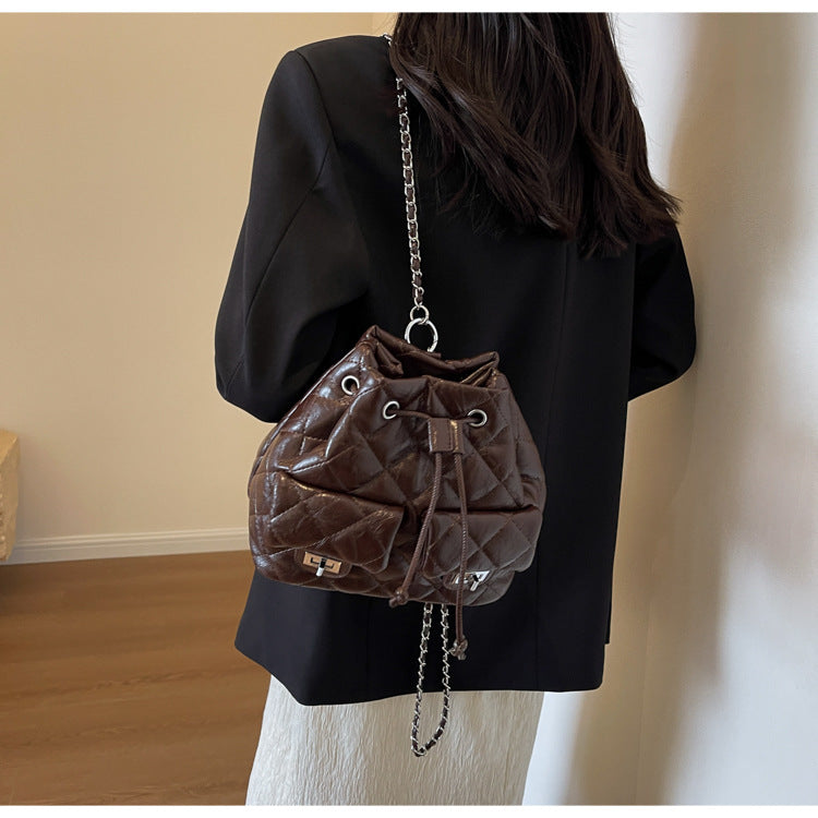 Wholesale PU Lingge Chain Backpack